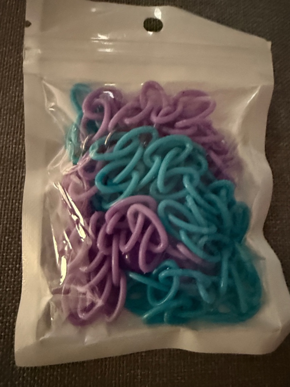 Chunky Purple and Teal Plastic Chain Links